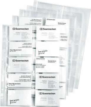 Produktbild Soennecken Visitenkartenhüllen A4 für bis zu 20 Karten 90x57mm Packung 10 Hüllen (A4)