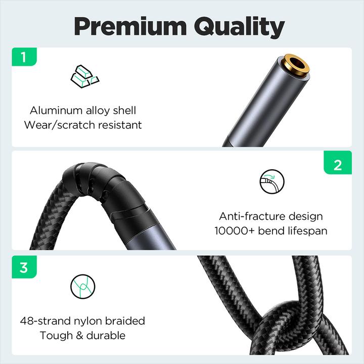 Produktbild Joyroom Stereo-Audiokabel AUX 3,5 mm Miniklinke (männlich) – Miniklinke (weiblich) 1,2 m schwarz (SY (1.20 m, Verlängerung)