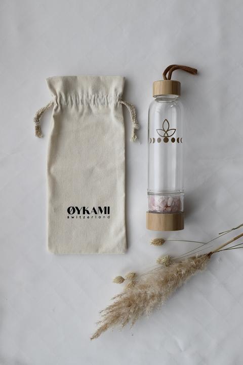 Image du produit Oykami Bouteille d'eau avec pierres précieuses - Quartz rose