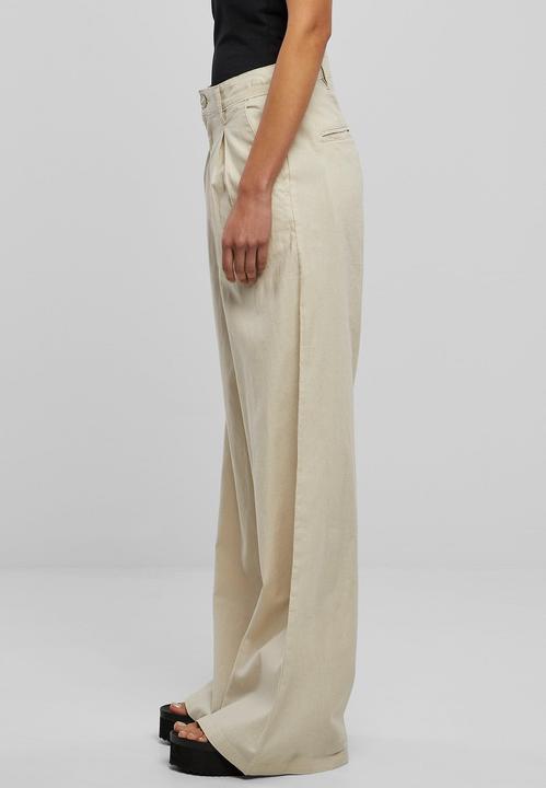 Actual product image Urban Classics Ladies High Linen Mixed Wide Leg Pants (27)