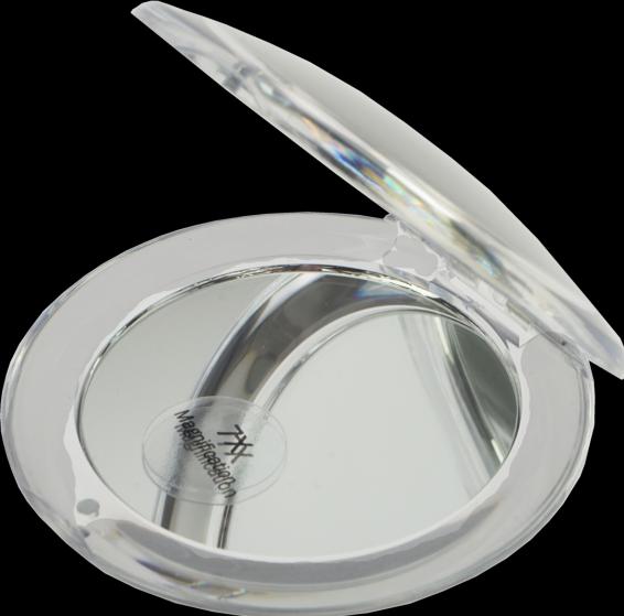 Produktbild Taschenspiegel Acryl/Silber mit 7-fach Vergrösserung, Ø 8,5 cm