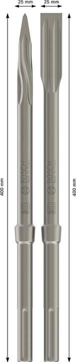 Produktbild Bosch Professional Zubehör PRO SDS max-5C Meissel-Set, Spitzmeissel 400 mm, Flachmeissel 25 x 400 mm, 2+2-tlg. (400 mm)