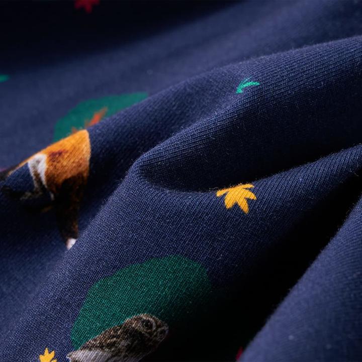Actual product image VidaXL Children's dress with long sleeves and drawstring navy blue (140)