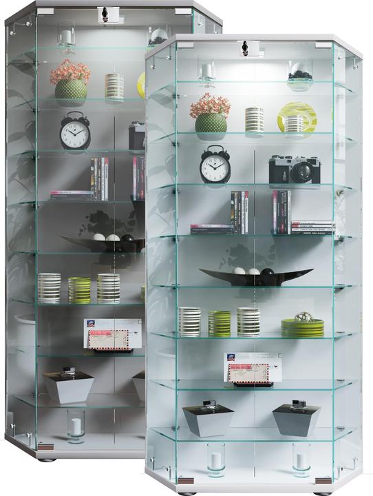 Actual product image VCM Wood Glass Stand Display Case Shelf Cenila XL (83 x 17 x 114 cm)