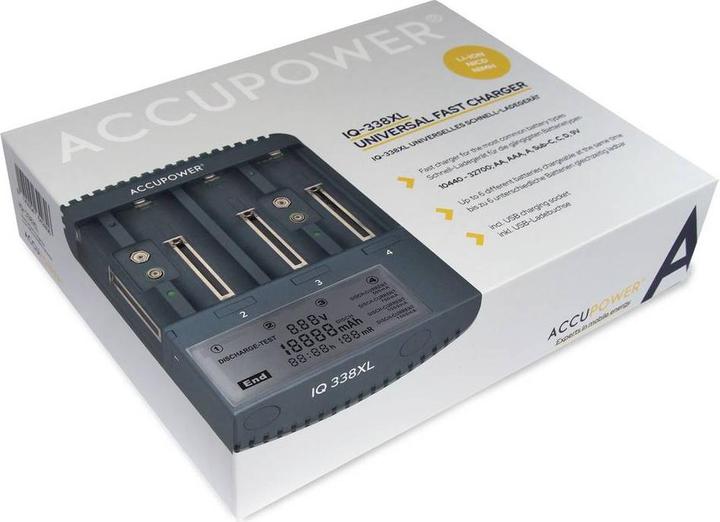 Produktbild AccuPower Rundzellen-Ladegerät NiCd, NiM (1 Stk., 14500, 18650, AA, CR123A, Ladegerät inkl. Akku)