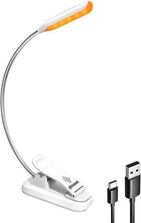 Image du produit Glocusent Lampe sans fil clip-on book light, USB-C (blanc) (45 lm)