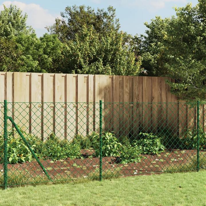 Immagine prodotto VidaXL Maschendrahtzaun mit Bodenflansch Grün 0,8x10 m, Farbe