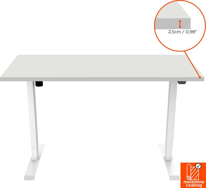 Produktbild Celexon elektrisch höhenverstellbarer Schreibtisch Economy eAdjust-71121 - weiss, inkl. Tischplatte 1