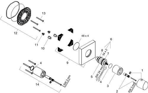 Actual product image Axor Starck Thermostat organique Starck Highflow 120/120 à encastrer