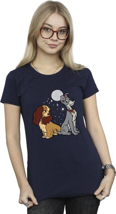 Actual product image Disney Womens/Ladies Lady And The Tramp Moon Cotton T-Shirt (L)