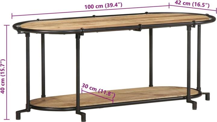 Produktbild VidaXL TV Schrank Lowboard Fernsehschrank Fernsehtisch TV Möbel Raues Mangoholz (100 x 42 x 40 cm)