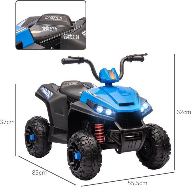 Produktbild Swisshandel24 Elektro Quad für Kinder 12V Kinderquad mit 4-Rad-Federung, MP3, 3-5 Jahre, 5 km/h, blau (12 V)