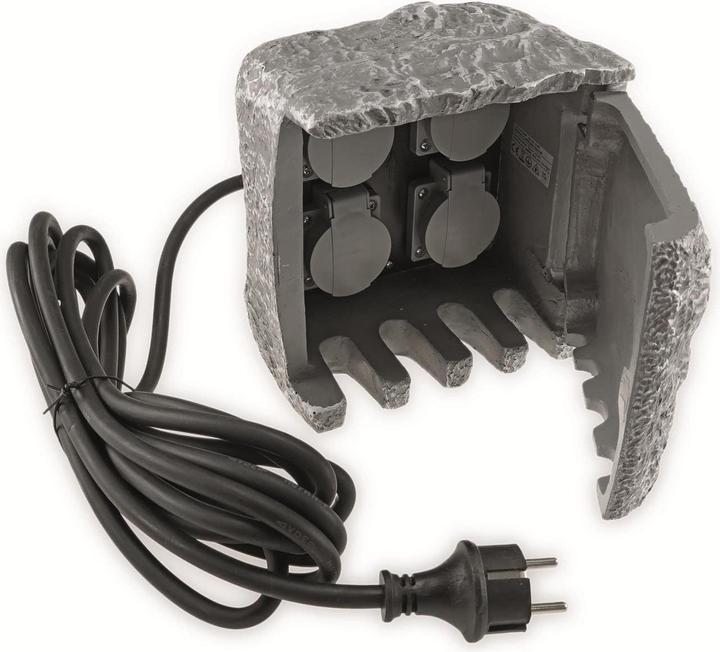 Productafbeelding Chilitec Tuincontactdoos Steen, 4-voudig, IP44, 16 A, 250 V