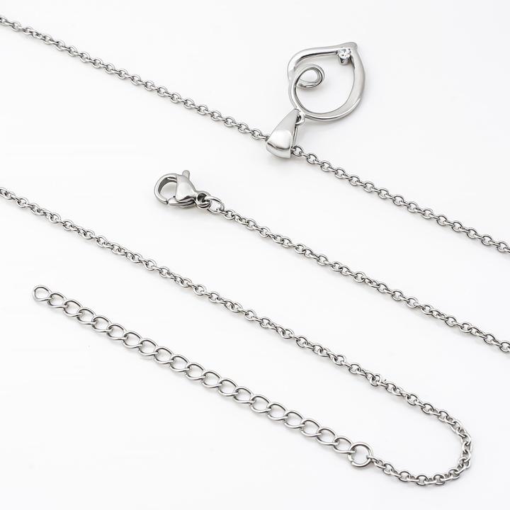 Immagine prodotto Sensora Jewelry Collana con pietre a forma di cuore (Acciaio inossidabile)