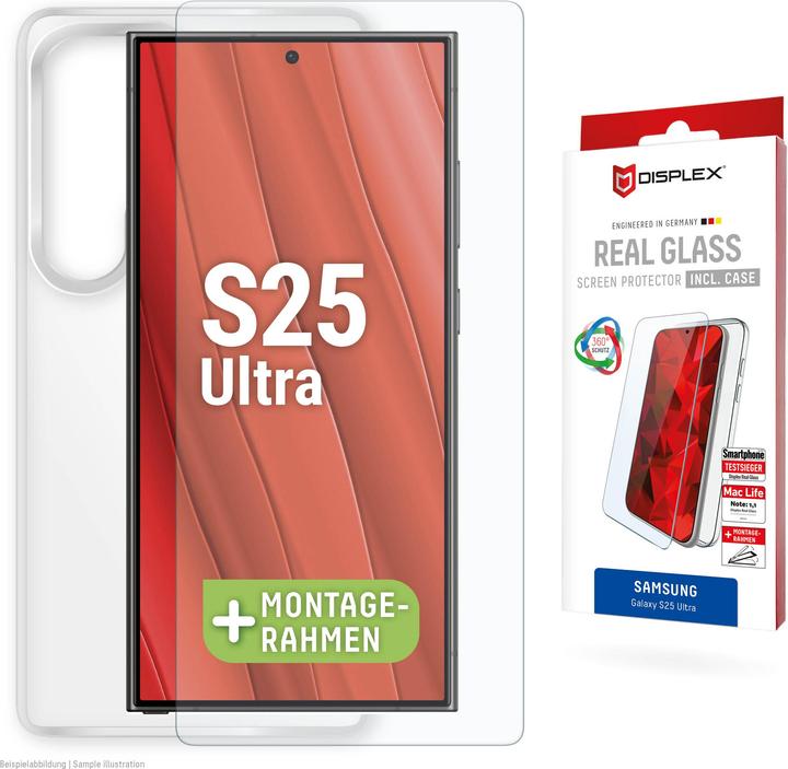 Produktbild Displex Real Glass, 2D Panzerglas + Handyhülle (1 Stück, Samsung Galaxy S25 Ultra)