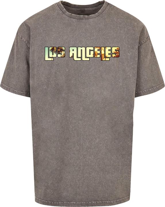 Merchcode Grand Los Angeles Acid Washed Heavy Oversized Tee - 117851 (XL)
