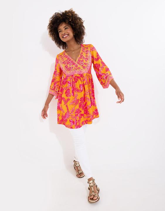 Produktbild Joe Browns Embroidered Neckline Vibrant Print Tunic Dress (40)