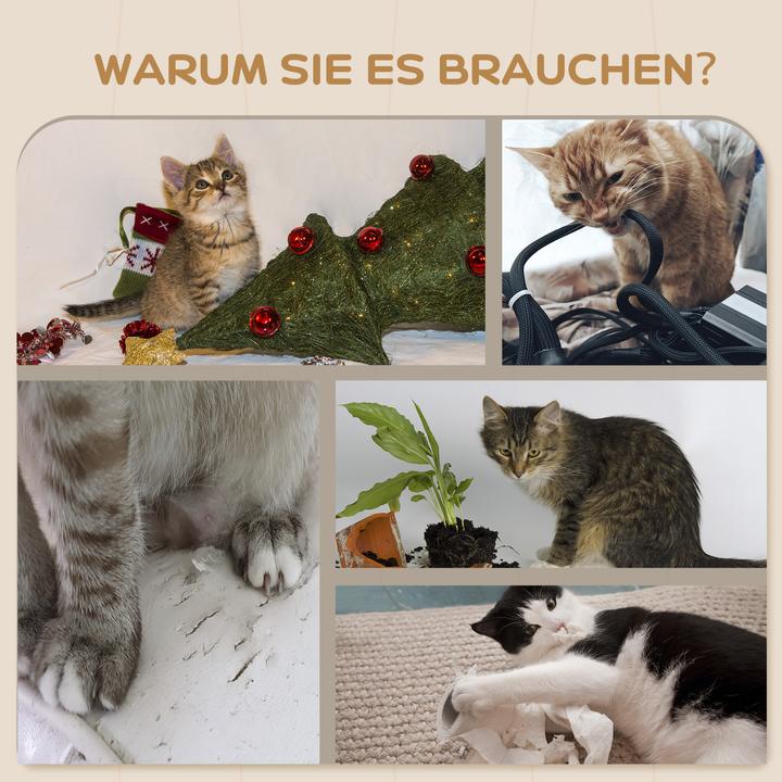 Actual product image PawHut Katzen Kletterwand Spanplatte, Polyester Grau (73 cm, Grey)