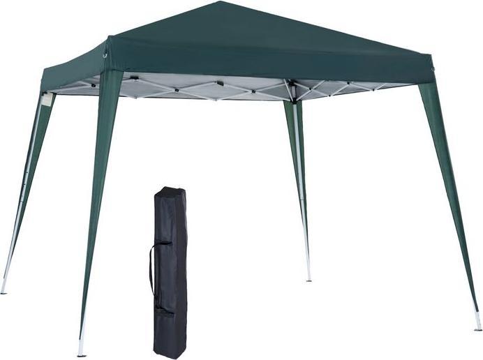 Immagine prodotto Swisshandel24 Gazebo pieghevole con borsa di trasporto 2,4x2,4 m in acciaio verde (240 cm, 240 cm)