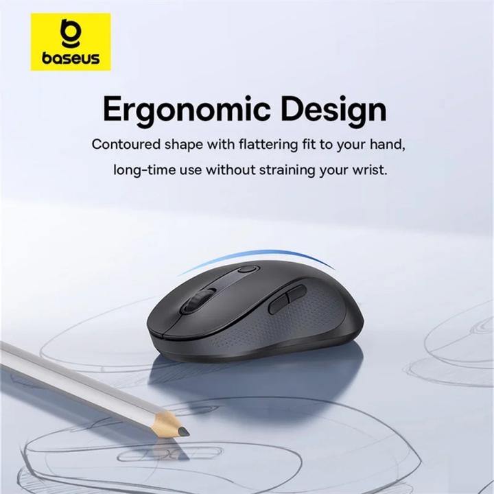 Actual product image Baseus F02, 4000DPI, BT / Wi-Fi, black