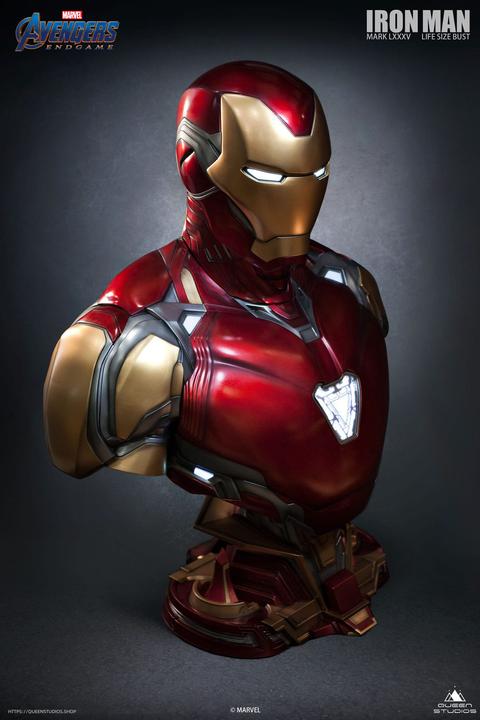 Actual product image Queen Studios Marvel's Avengers "Iron Man MK49/MK85" 1/1 Lifesize Bust Bundle