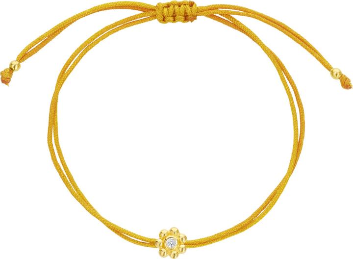 Image du produit Steinkult Bracelet avec diamant dans une monture en argent doré "My pretty diamond". (0.60 cm, plaqué or 18 carats et 0.03 ct. diamant, Argent sterling 925, Fil de nylon)