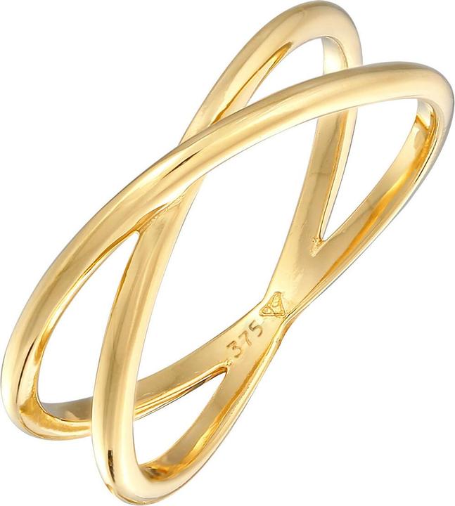 Image du produit Elli PREMIUM Bague X Croix Bague enroulée 375 or jaune (52, 375/9 K)