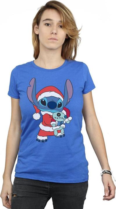 Actual product image Disney Womens/Ladies Lilo And Stitch Stitch Christmas Cotton T-Shirt (XXL)
