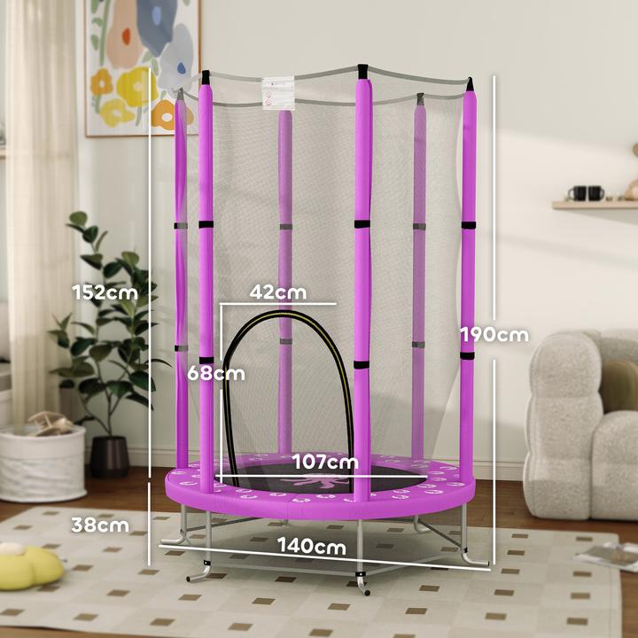Immagine prodotto Aiyaplay Kinder Trampolin Stahl, Kunststoff Violett (140 cm)