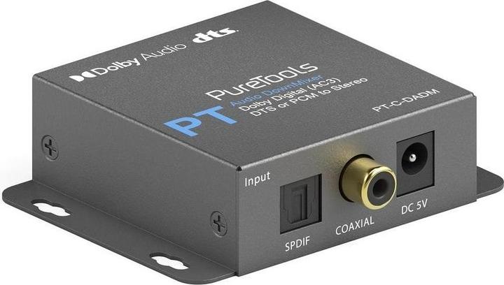 Purelink PureTools - Digital zu Analog Dolby/DTS DownMixer - Dolby Digital (AC3), DTS oder PCM zu Stereo (Digital -> Analog)