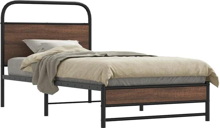 Produktbild VidaXL Bettgestell ohne Matratze 100x190 cm Braun Eichen-Optik (100 x 190 cm)
