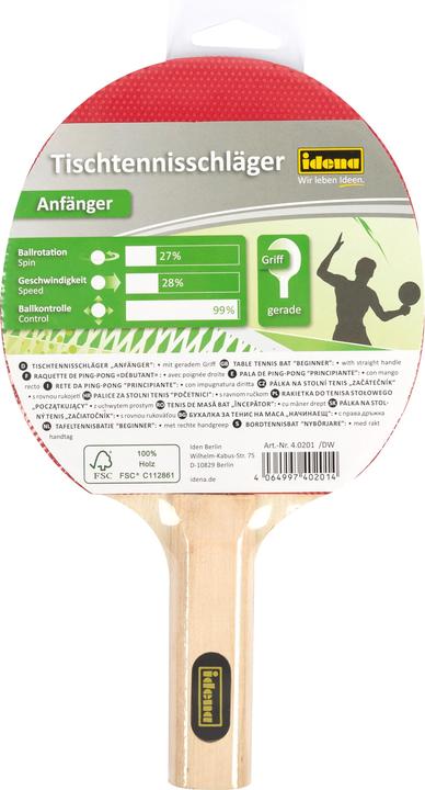 Actual product image Idena Table Tennis Bat Beginners