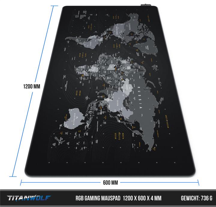Actual product image Titanwolf RGB gaming mouse pad (3XL)