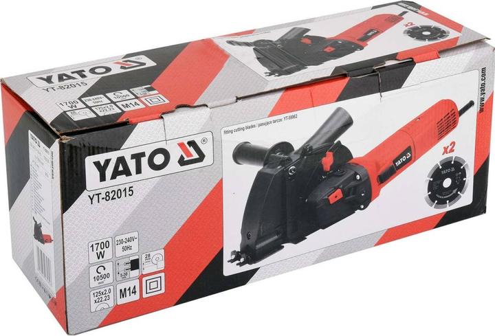 Image du produit Yato Fraiseuse à maçonner professionnelle, puissante 1700 watts à 10500 tr/min, 2 disques diamantés de