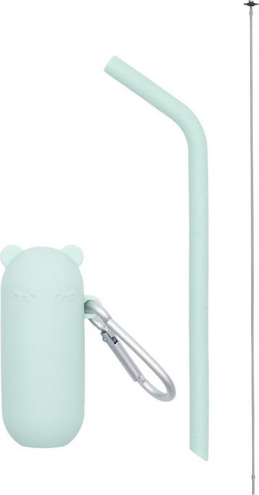 Produktbild We Might Be Tiny Keepie "Bear" & Bendie Straw Trinkhalm, minty green (1 x)