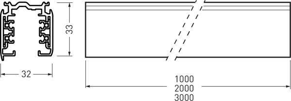 Actual product image Nordic XTS 41002 black busbar 1000mm