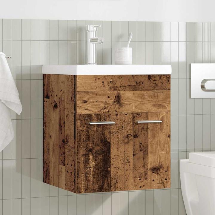 Produktbild VidaXL Waschbeckenunterschrank mit Einbaubecken und Wasserhahn Bad Waschtisch
