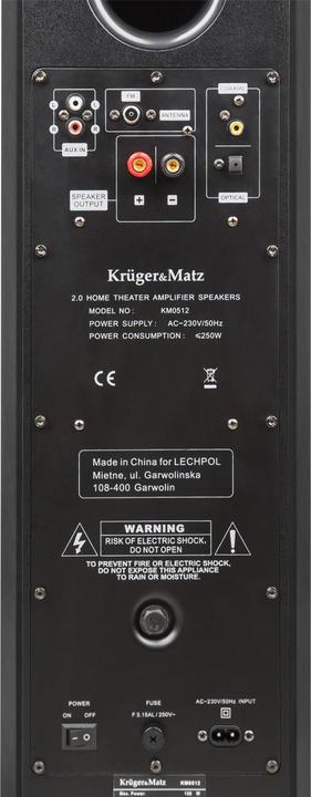Actual product image Krüger&Matz Active speakers Kruger & Matz Passion, set 2.0, black (Set, 80 W)