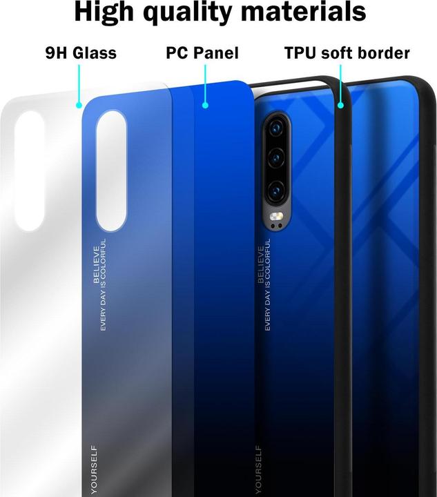 Actual product image Cadorabo TPU 2 colors glass cover (Huawei P30)