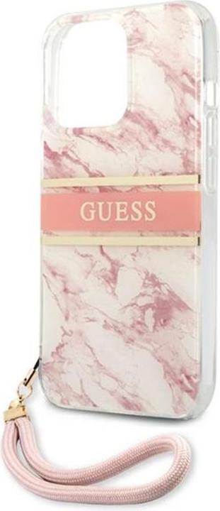 Productafbeelding Guess Hard Cover Marmeren Streep met Riem (Apple iPhone 13 Pro Max)