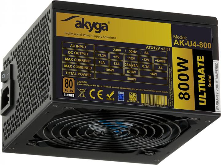 Actual product image Akyga Zasilacz ATX 800W AK-U4-800 P4+4 (800 W)