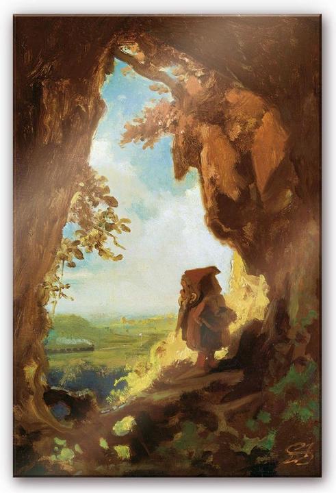 Actual product image Trenddeko Spitzweg - Gnome, looking at a railway (40 x 60 cm)