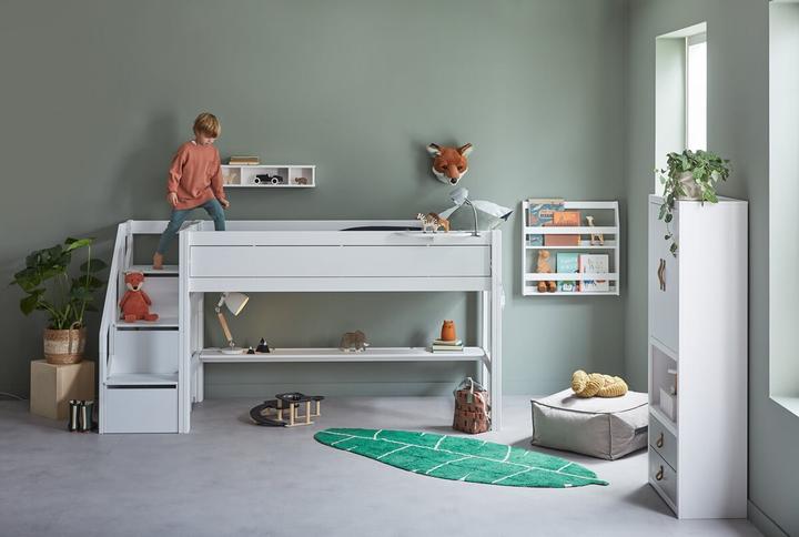 Image du produit Lifetime Kidsrooms Kidsrooms Lit mi-hauteur avec escalier et sommier Deluxe 128 x 257 x 102 (90 x 200 cm)