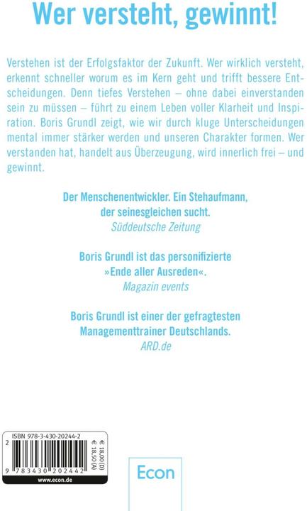 Produktbild Verstehen heisst nicht einverstanden sein (Deutsch, Boris Grundl, 2017)