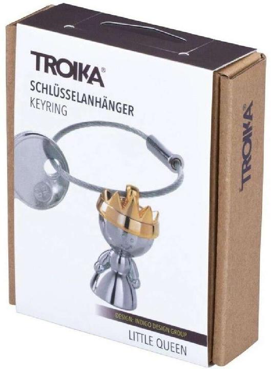Actual product image Troika LITTLE QUEEN key fob queen with golden crown, shiny grey/gold