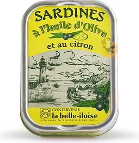 Image du produit la belle-iloise Sardines à l'huile d'olive et au citron (115 g)
