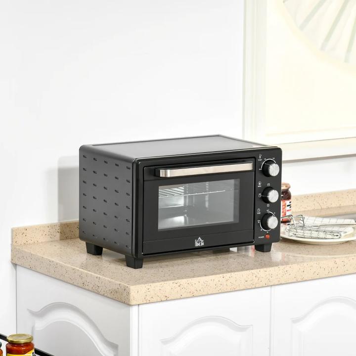 Produktbild Swisshandel24 Minibackofen 21L mit 1 Drahtgestell und 1 Backblech 3 Kochmodi 100°C-230°C 1400W Metall Edelstahl Gl