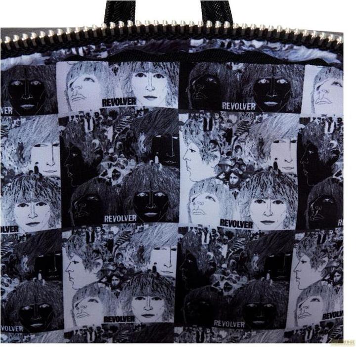 Actual product image Loungefly The Beatles by Mini Backpack Revolver Album with Record Pouch