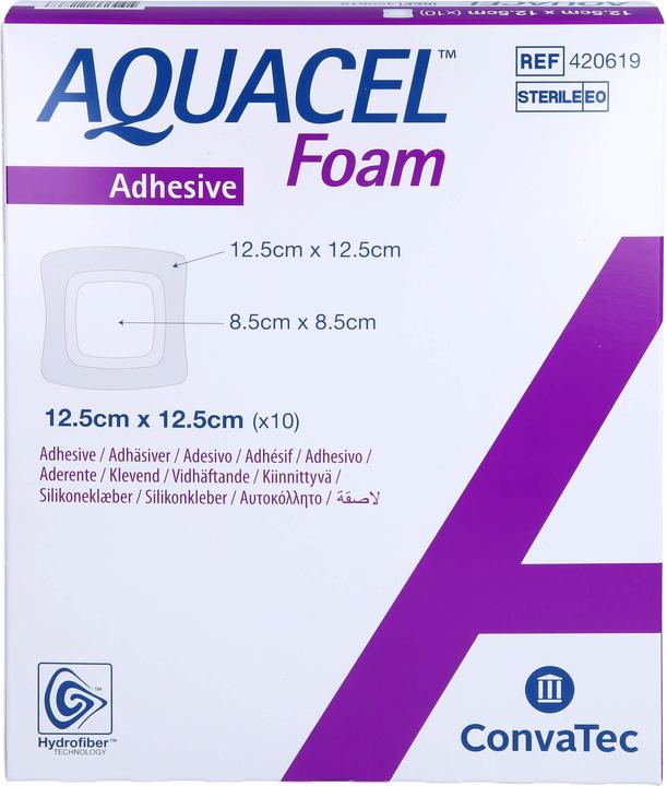 Actual product image Aquacel Ag Schaumverband adhäsiv 12.5x12.5cm (10 x)