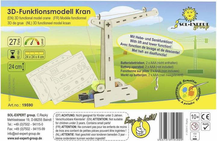 Actual product image Sol Expert 19590 Motorbetriebener Kran Elektronik, Experimente, Basteln, Physik